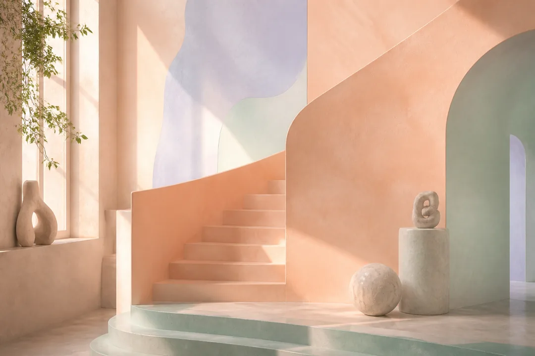 Apricot #FBCEB1 flat-lay using the soft / calm color palette