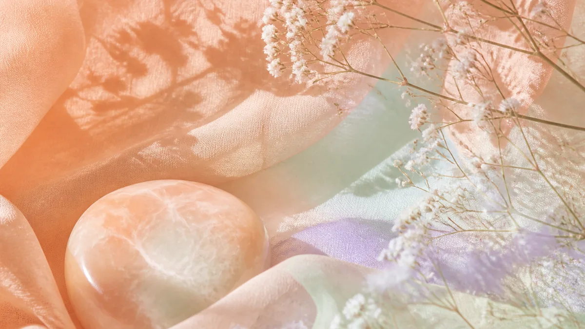 Apricot #FBCEB1 six-color soft / calm palette poster