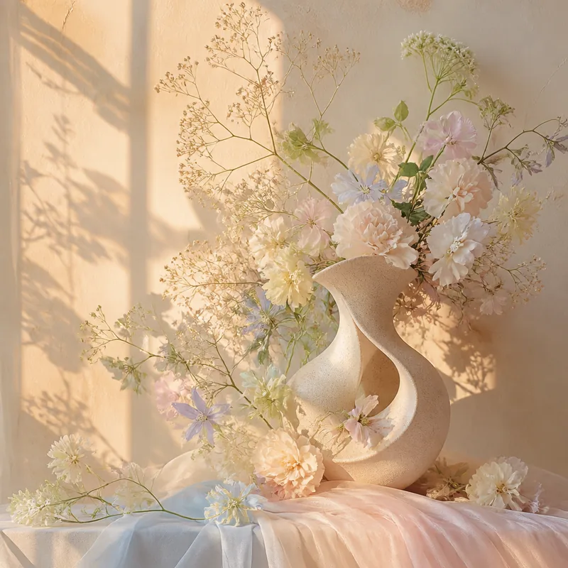 Champagne #F7E7CE material mood study for a wedding / romantic palette