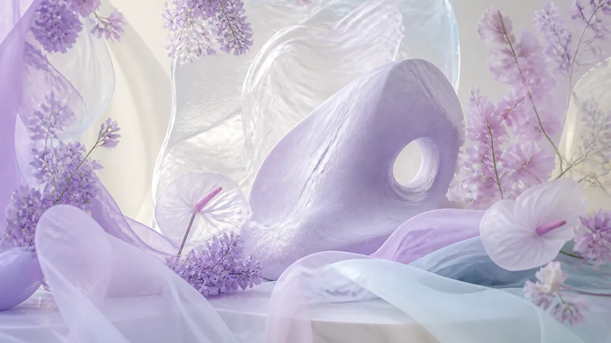 Lavender #E6E6FA six-color wedding / romantic palette poster