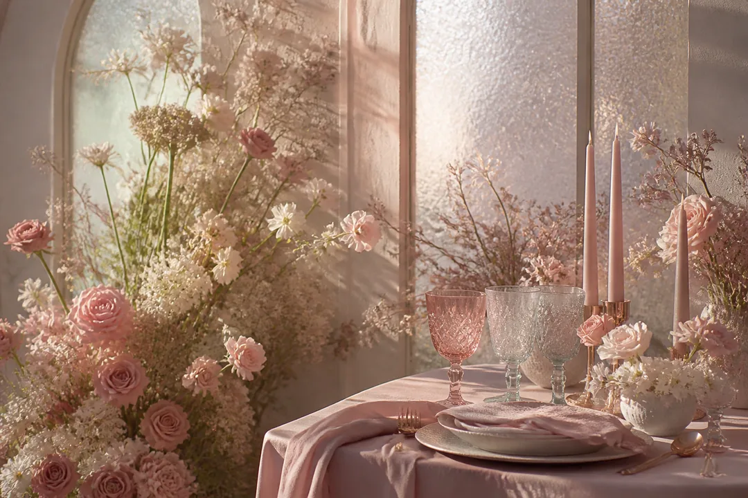 Rose Gold #B76E79 mood board with matching palette colors